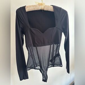 ASOS LUXE corset style mesh bodysuit - size 6